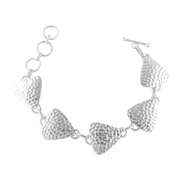 Pure silver hammered bracelet for women